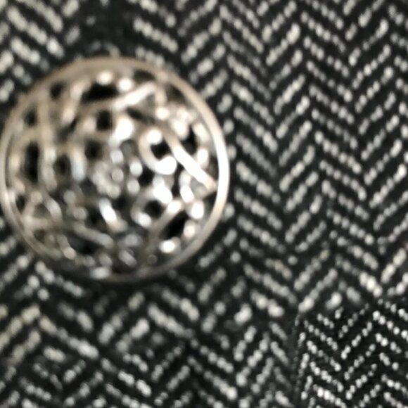 NWOT Willi Smith Women's Wool Blend Coat in Black Tweed Sz 12 Never Worn Pockets - Picture 3 of 5